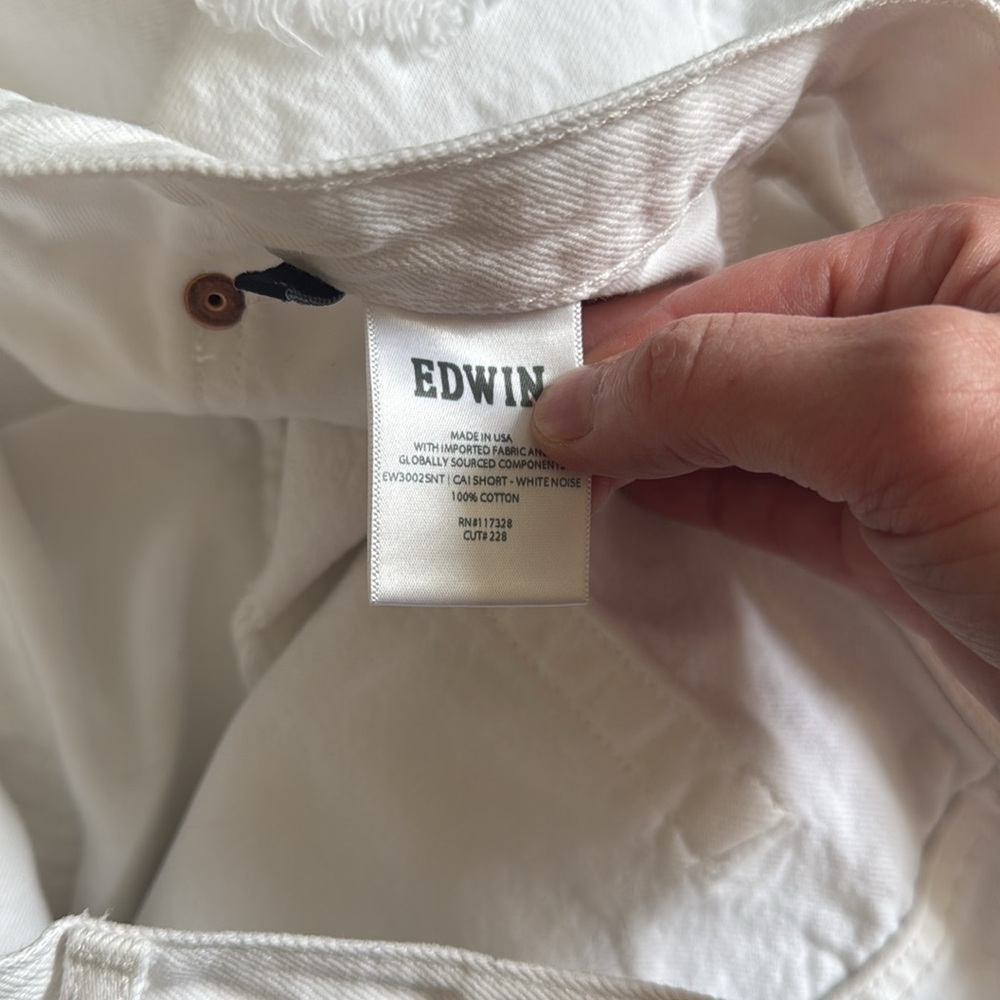 Edwin Women's White Jean Cai 4” Shorts 31 - Picture 9 of 10